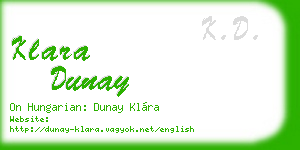 klara dunay business card